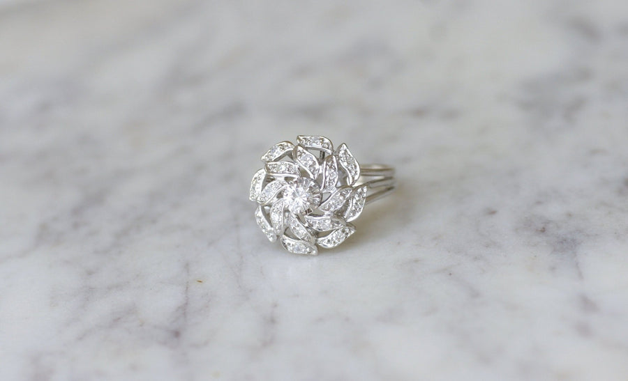 White gold and diamond spiral ring - Penelope Gallery