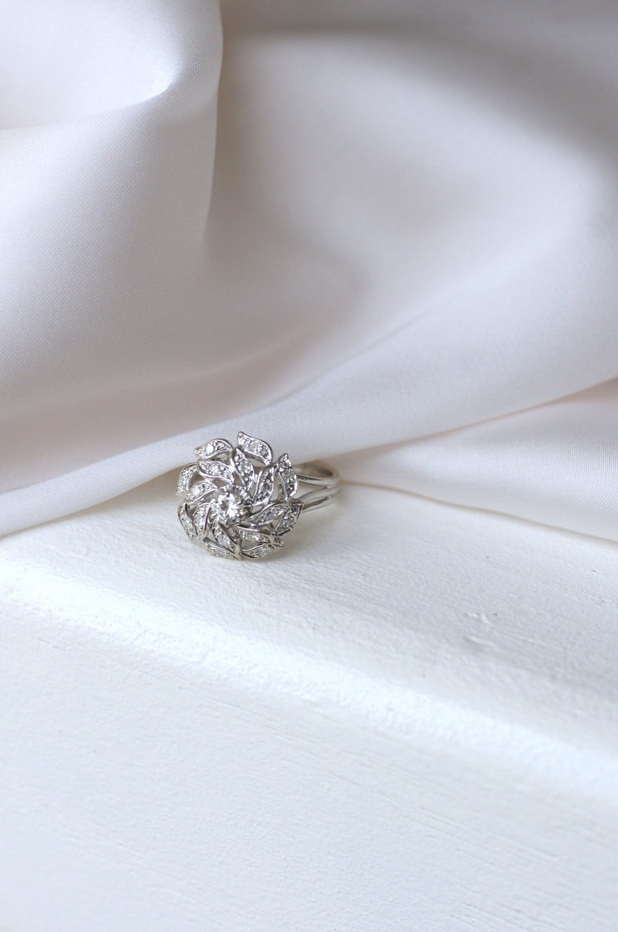 White gold and diamond spiral ring - Penelope Gallery