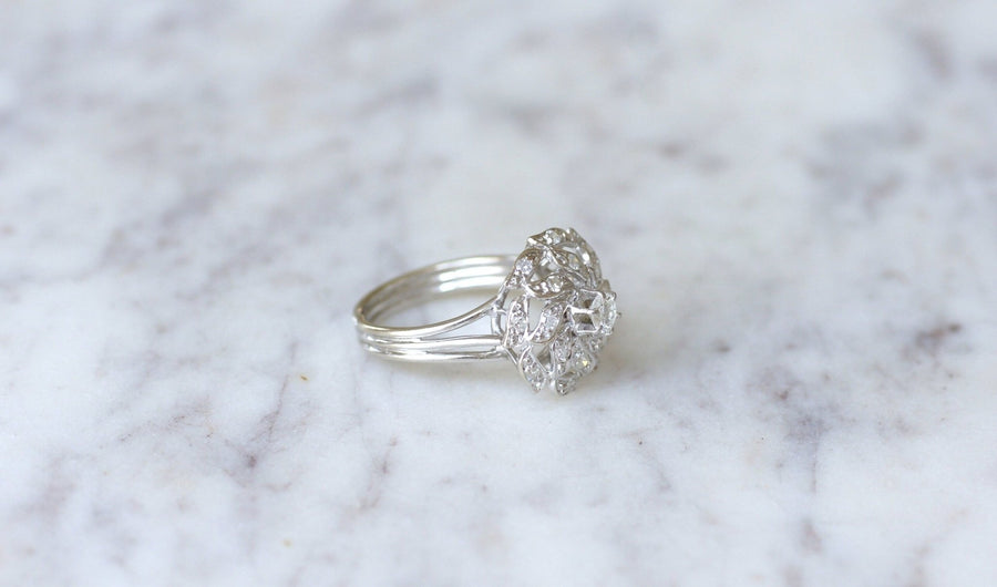 White gold and diamond spiral ring - Penelope Gallery