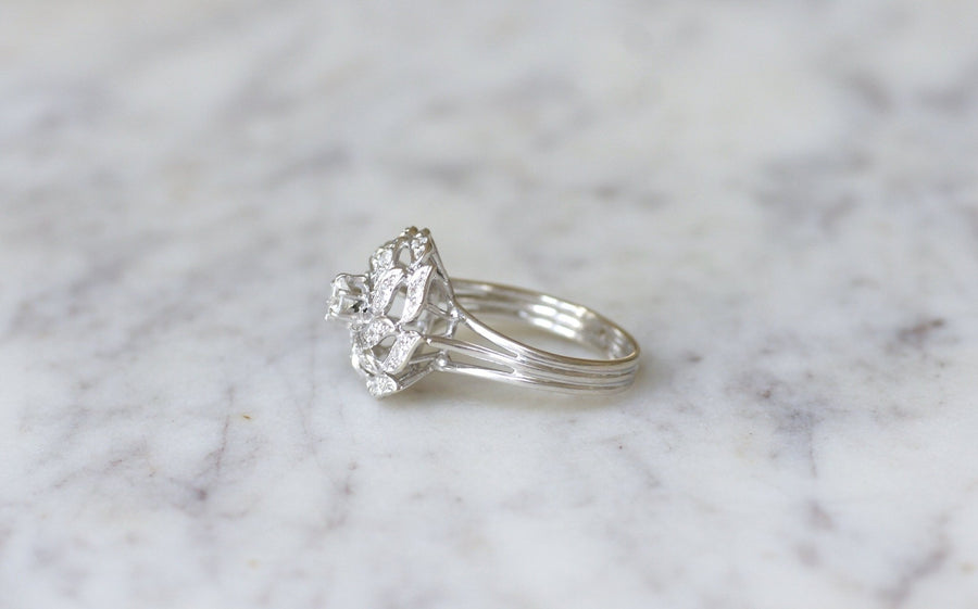 White gold and diamond spiral ring - Penelope Gallery