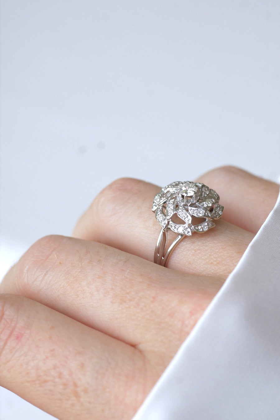 White gold and diamond spiral ring - Penelope Gallery