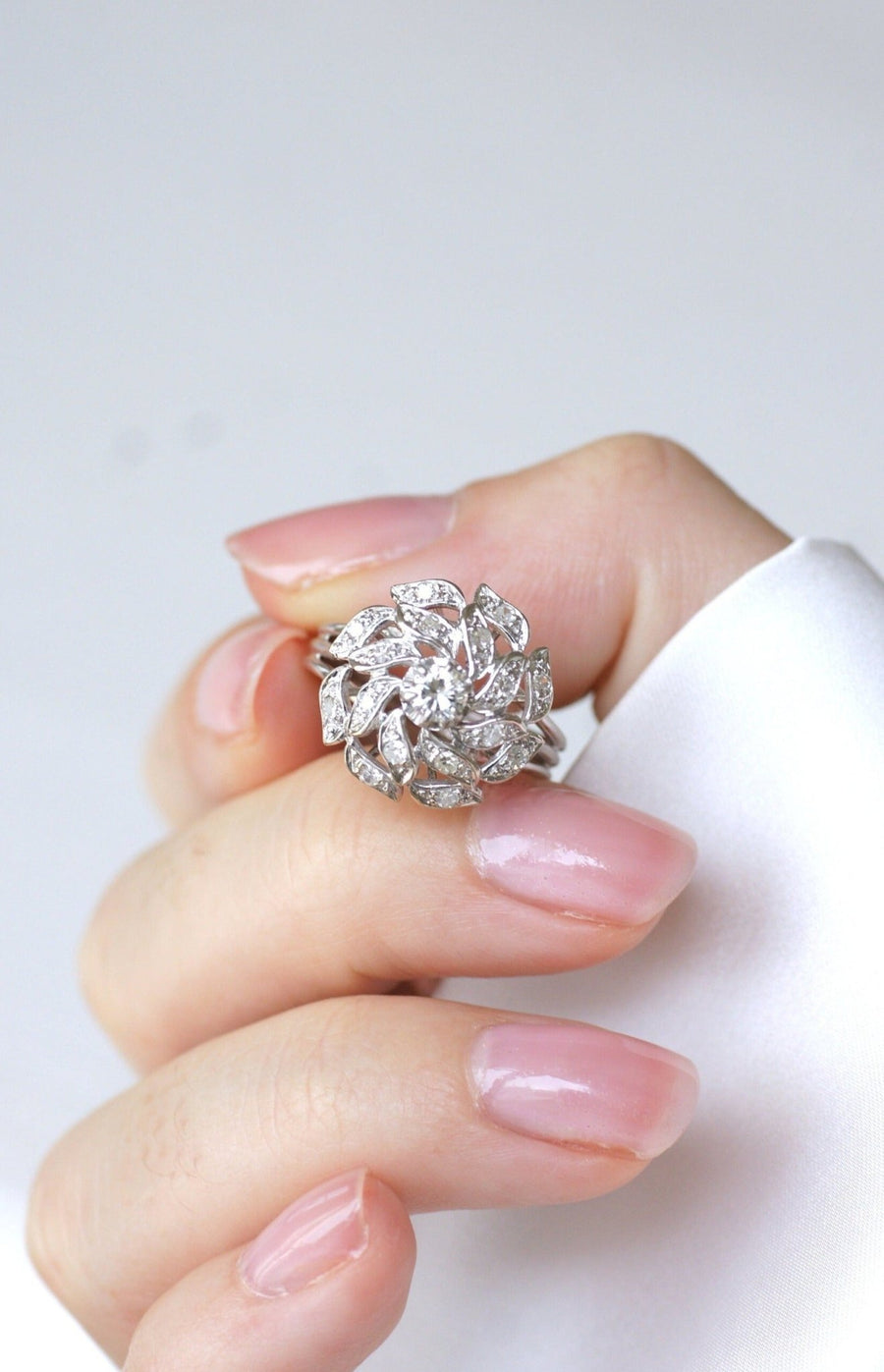 White gold and diamond spiral ring - Penelope Gallery