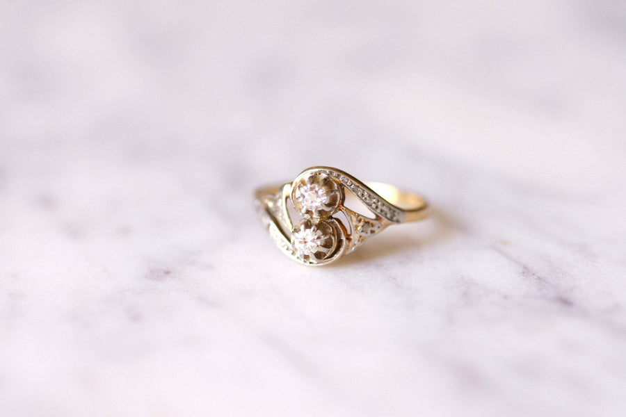 Belle Epoque gold and diamonds ring - Galerie Pénélope