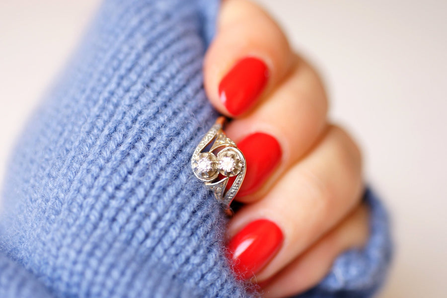 Belle Epoque gold and diamonds ring - Galerie Pénélope
