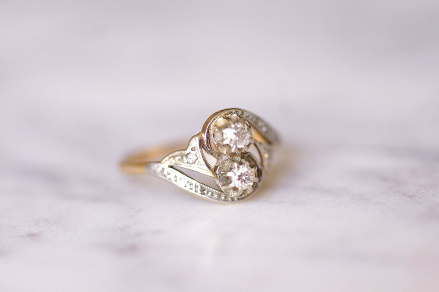 Belle Epoque gold and diamonds ring - Galerie Pénélope
