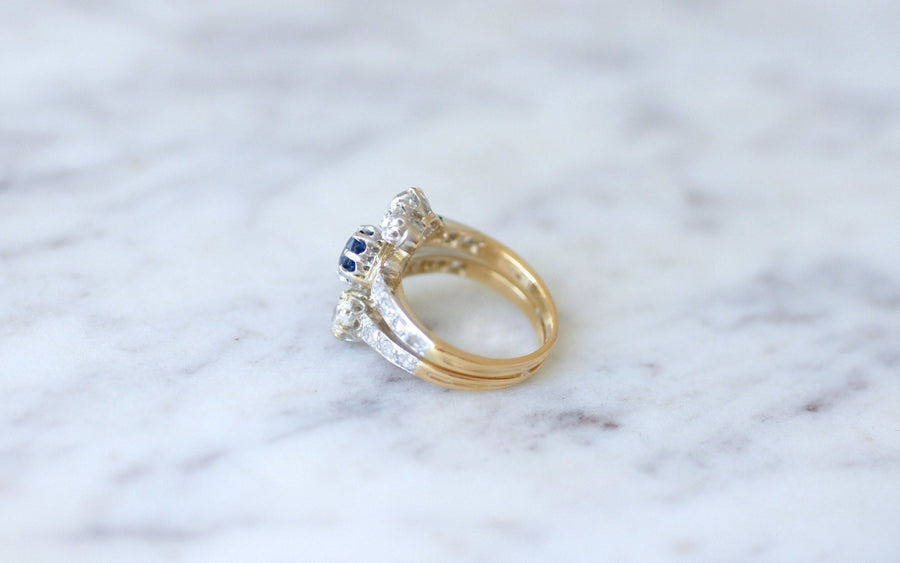 Belle Epoque sapphire and diamond ring - Galerie Pénélope