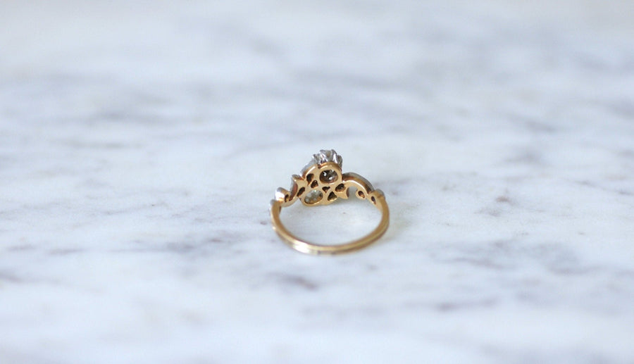 You and Me ring in rose gold, platinum, and diamonds - Penelope Gallery