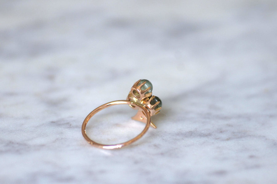 Chrysoberyl cat's eye clover ring with diamonds - Penelope Gallery