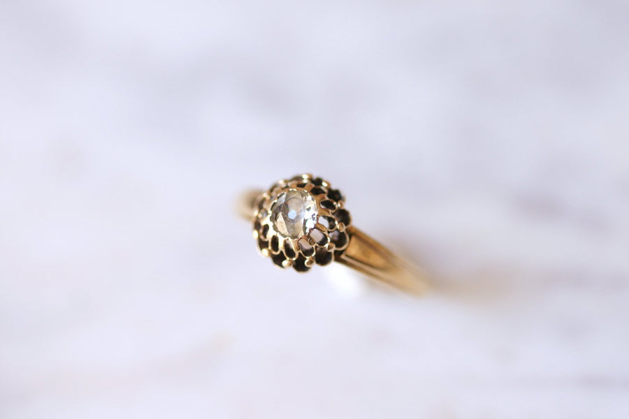 Antique gold and diamond solitaire Victorian ring - Galerie Pénélope