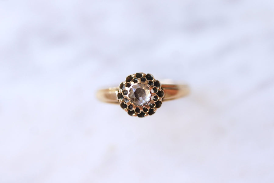 Antique gold and diamond solitaire Victorian ring - Galerie Pénélope