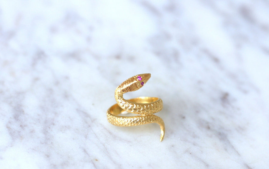 Vintage Snake Ring Yellow Gold - Penelope Gallery