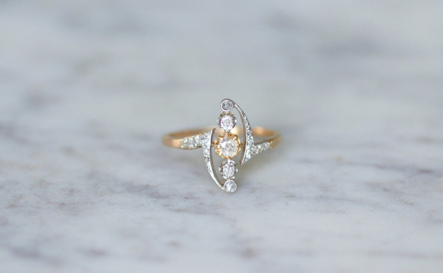 Volutes Belle Epoque diamond ring - Galerie Pénélope