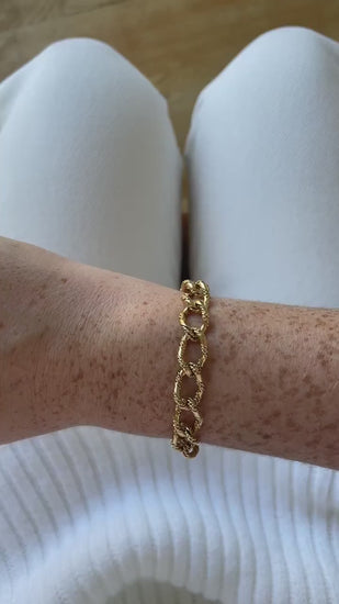 Vintage rope bracelet in yellow gold