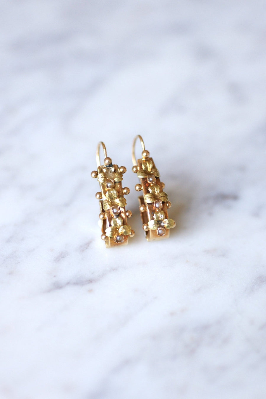 Antique gold and pearl earrings - Galerie Pénélope