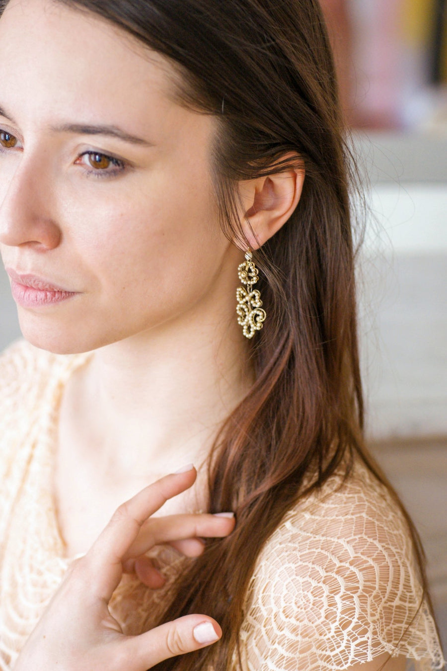 Antique Italian gold, silver and pearl earrings - Galerie Pénélope