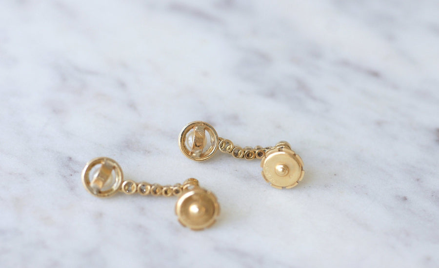 Antique pearl and diamond earrings - Galerie Pénélope