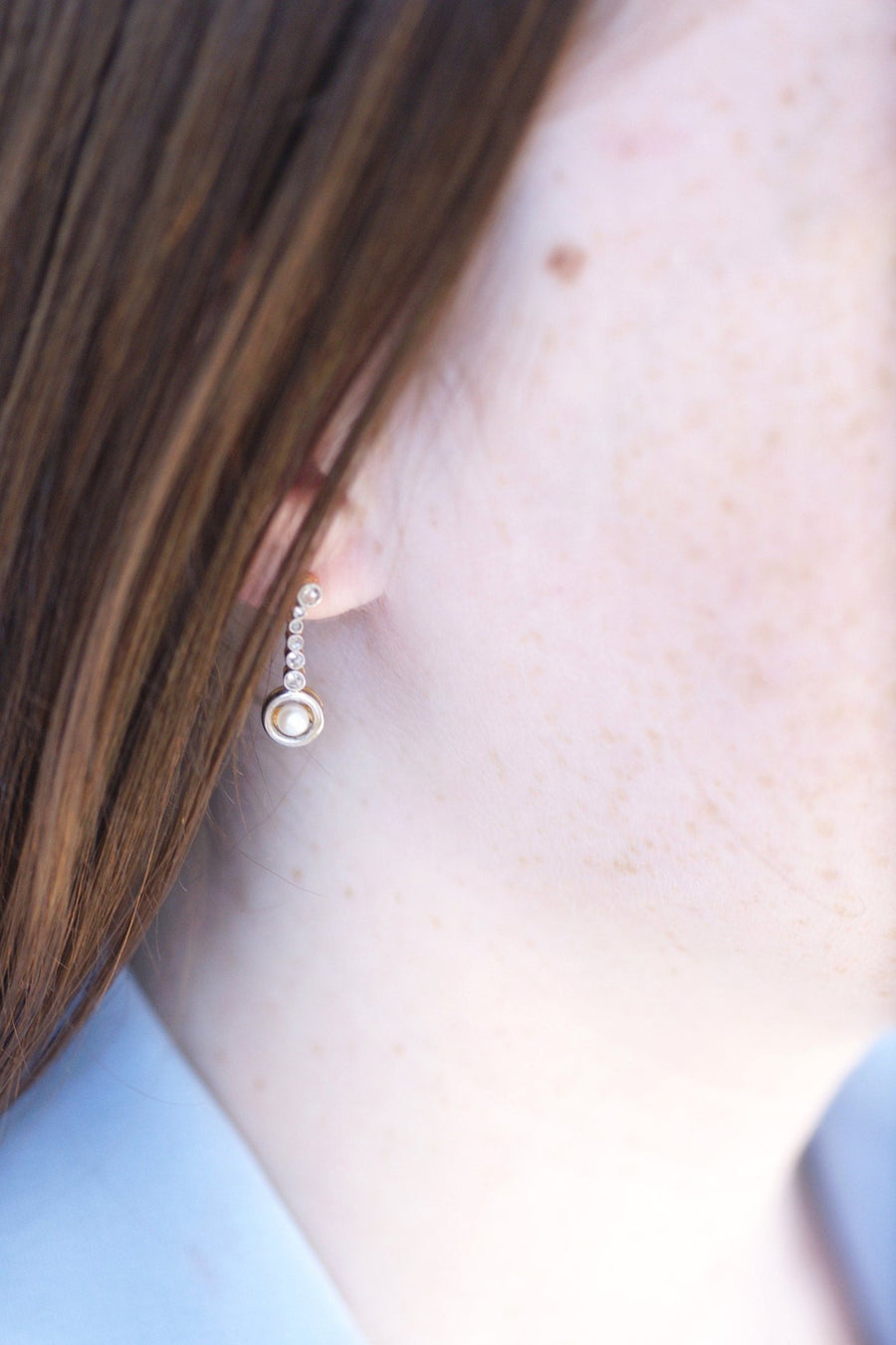 Antique pearl and diamond earrings - Galerie Pénélope