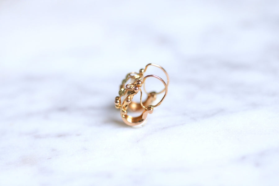 Antique pink gold fish earrings - Galerie Pénélope