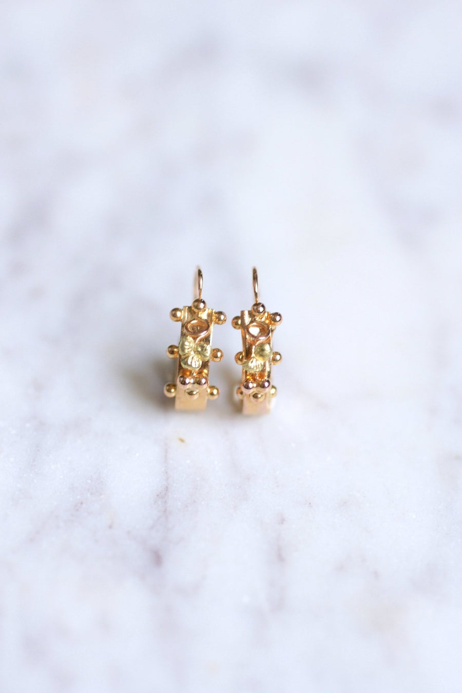 Antique pink gold fish earrings - Galerie Pénélope