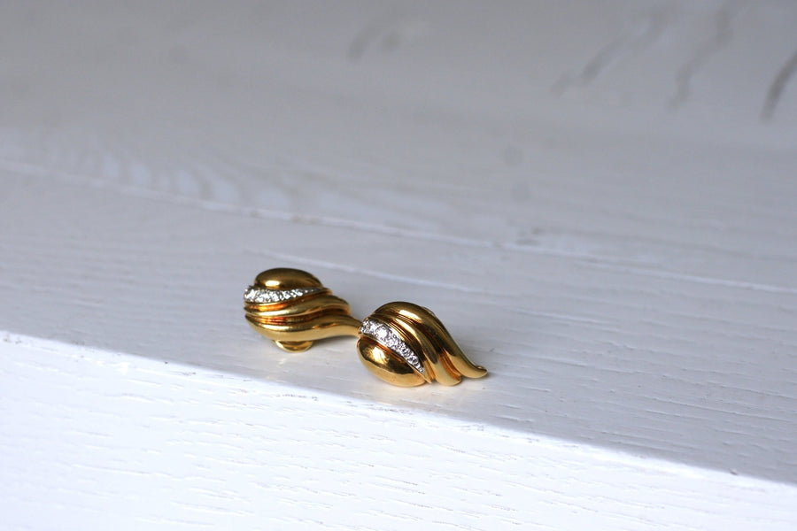 Gold and diamond clip earrings - Penelope Gallery