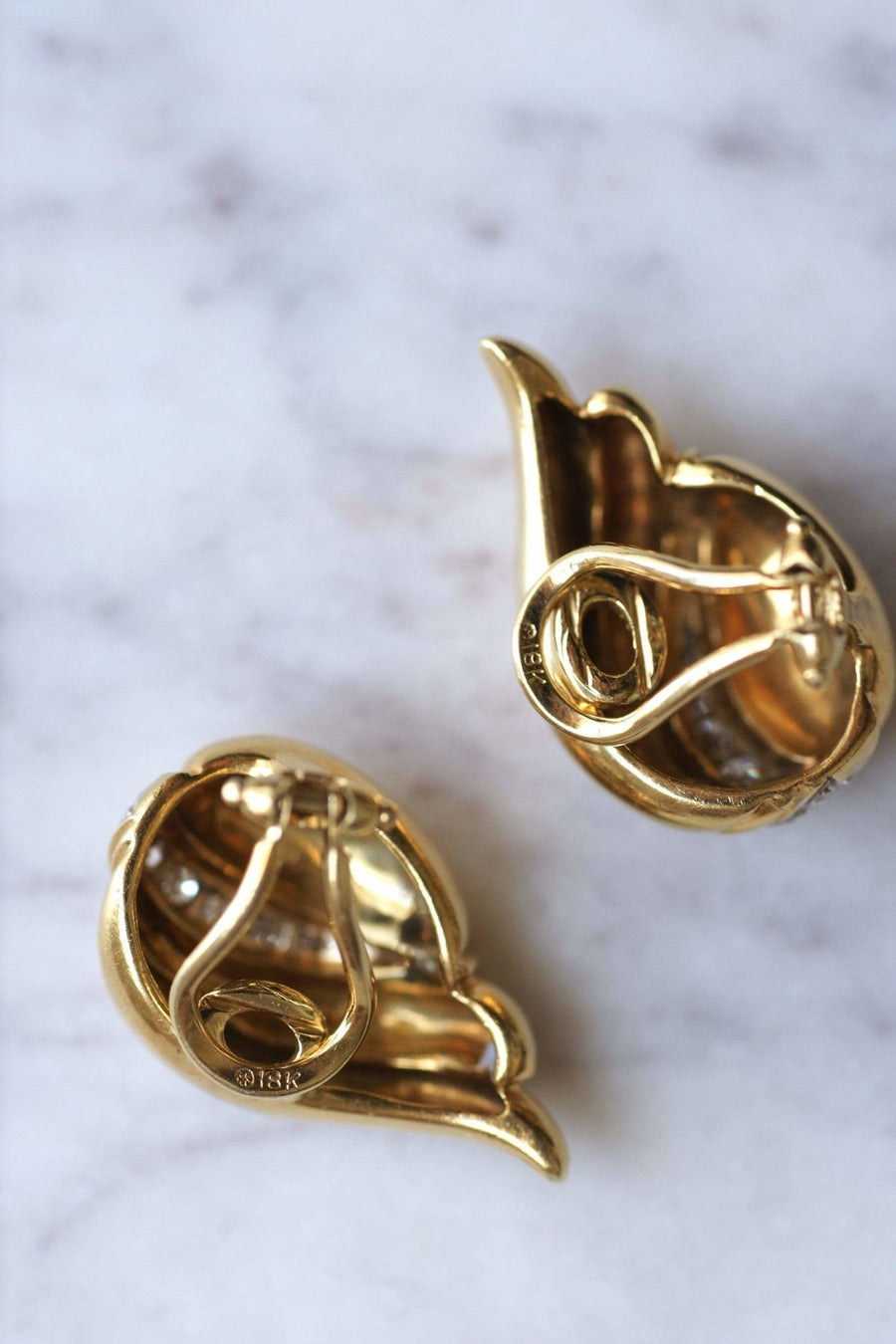 Gold and diamond clip earrings - Penelope Gallery