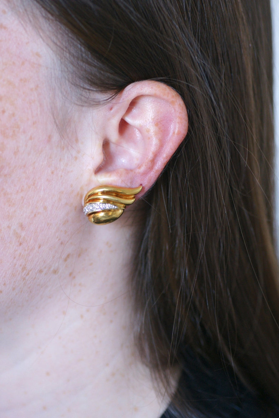 Gold and diamond clip earrings - Penelope Gallery