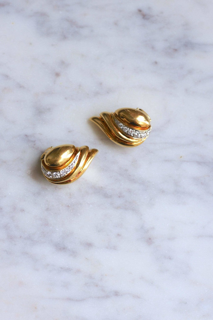 Gold and diamond clip earrings - Penelope Gallery