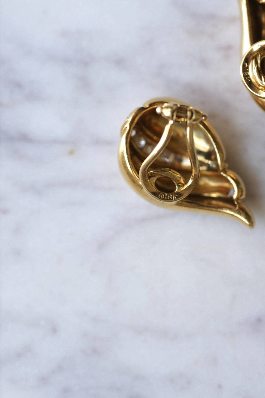 Gold and diamond clip earrings - Penelope Gallery