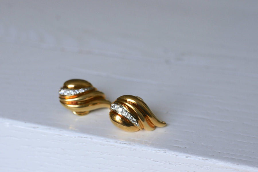 Gold and diamond clip earrings - Penelope Gallery