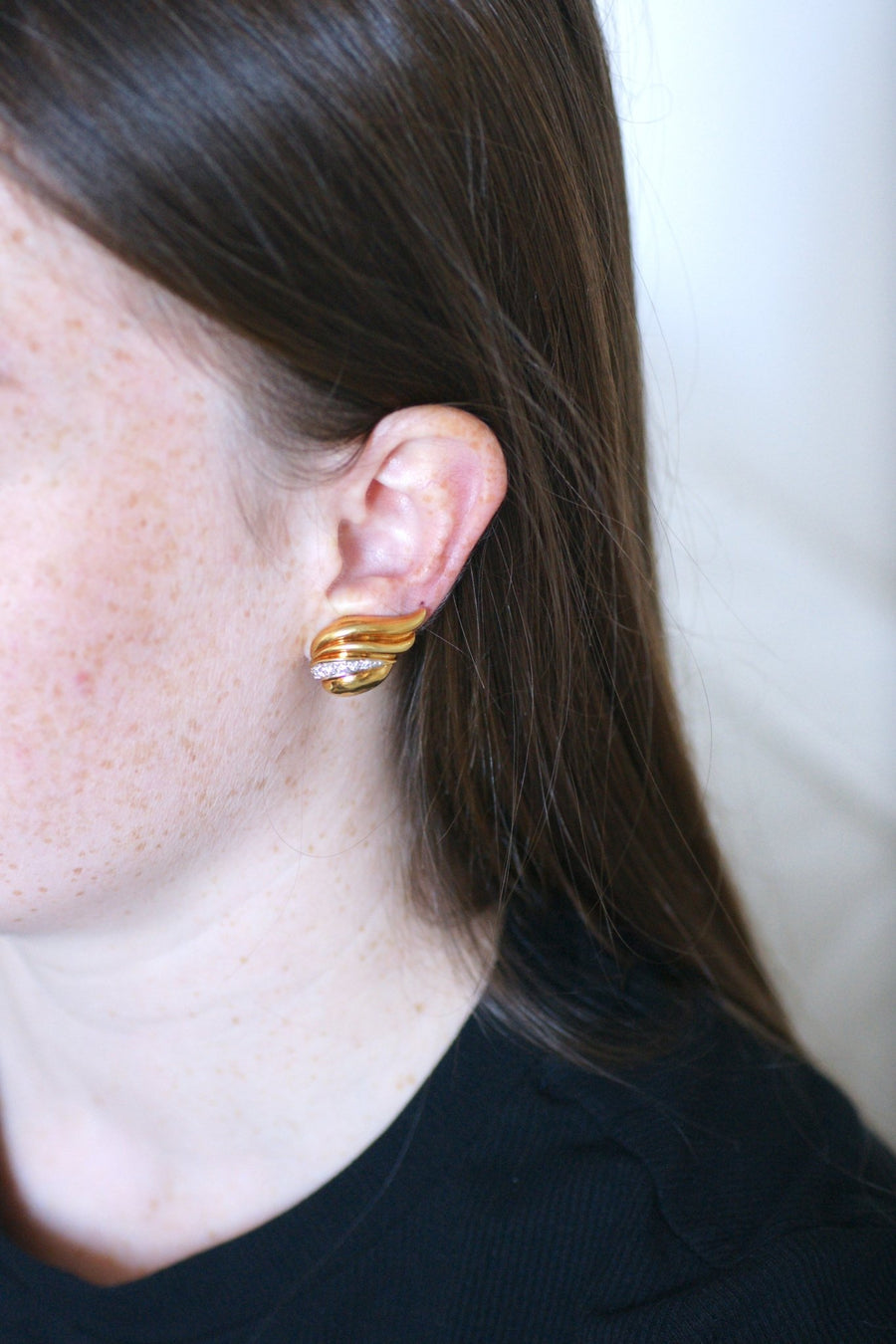 Gold and diamond clip earrings - Penelope Gallery