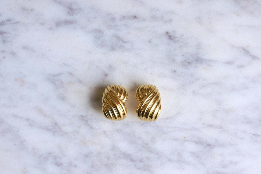 Gold Twisted Clip Earrings - Penelope Gallery
