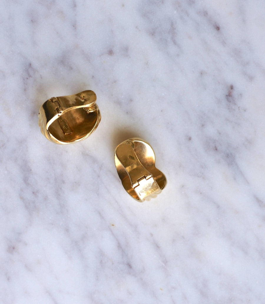 Gold Twisted Clip Earrings - Penelope Gallery