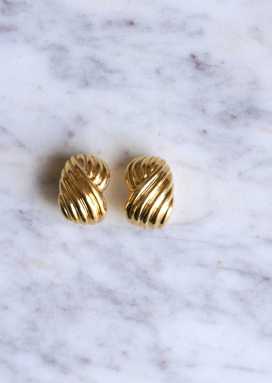 Gold Twisted Clip Earrings - Penelope Gallery