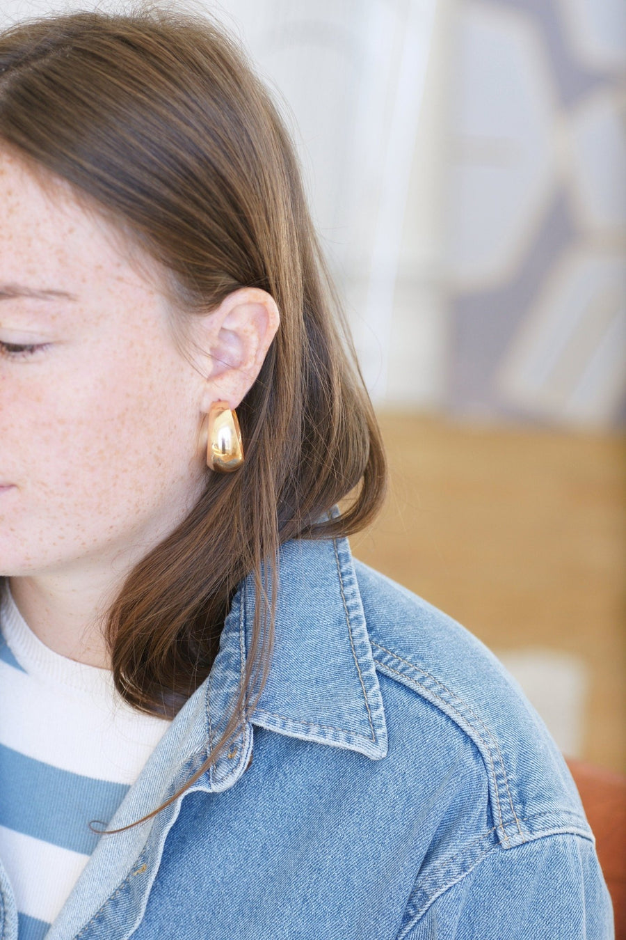 Rose gold creole earrings - Penelope Gallery