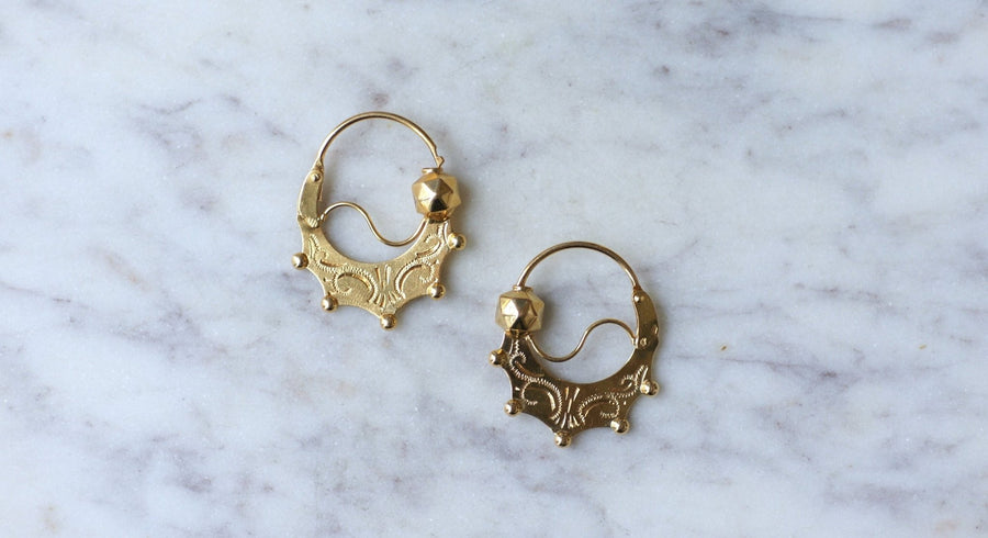 Savoyarde creole earrings in yellow gold - Galerie Pénélope