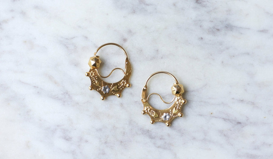 Savoyarde creole earrings in yellow gold - Galerie Pénélope