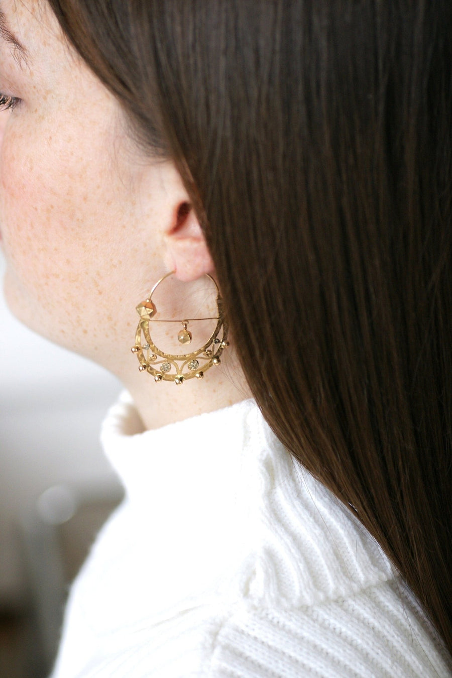 Gold Savoy Creole earrings - Galerie Pénélope