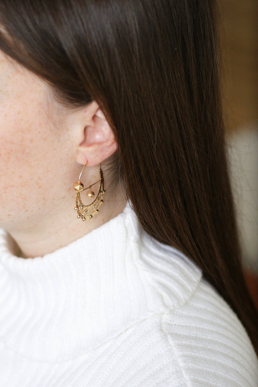 Gold Savoy Creole earrings - Galerie Pénélope