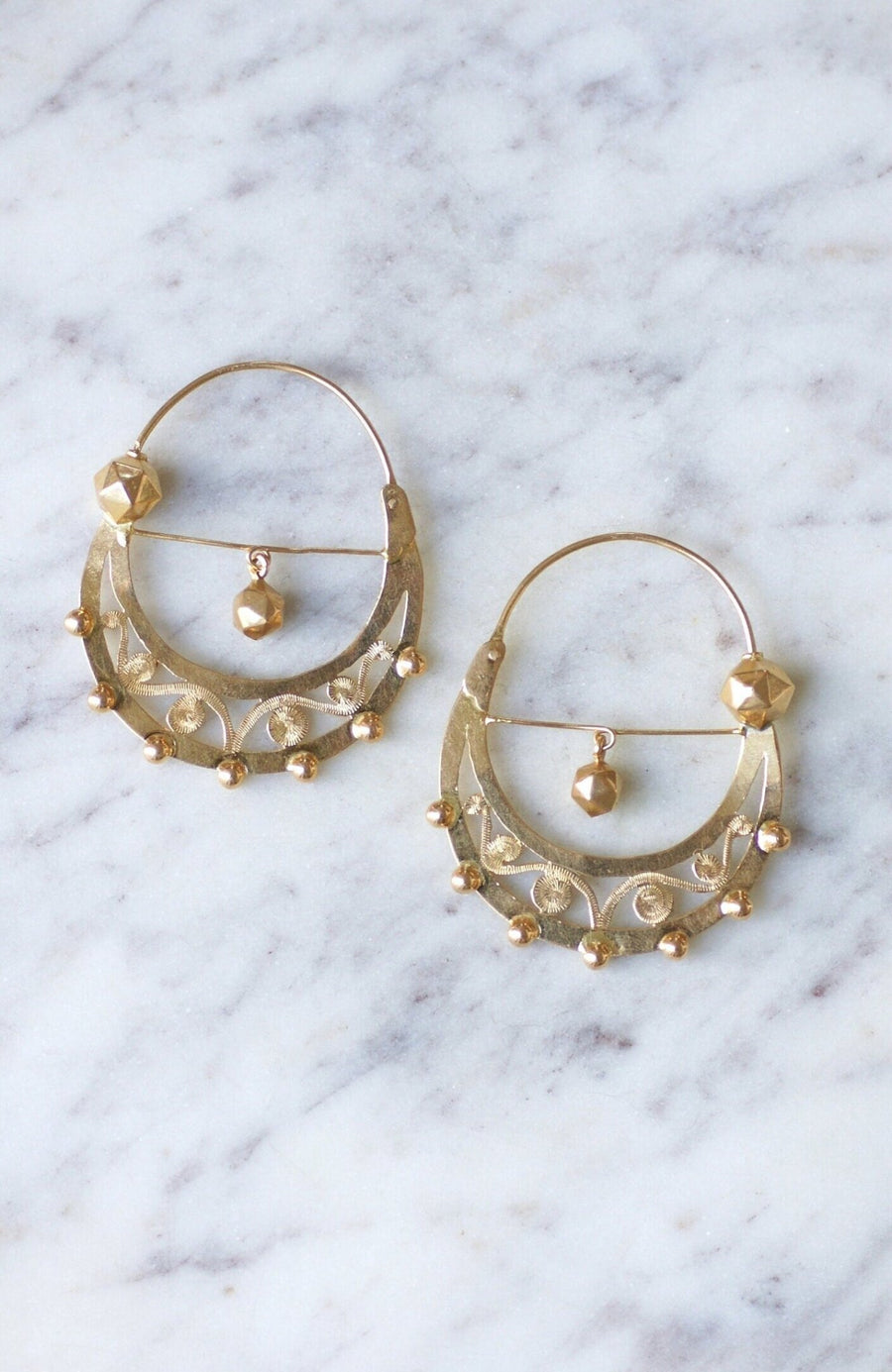 Gold Savoy Creole earrings - Galerie Pénélope