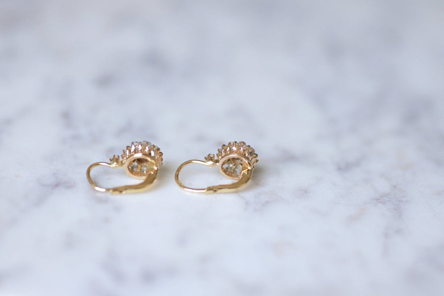 Antique gold, silver and diamond earrings - Galerie Pénélope