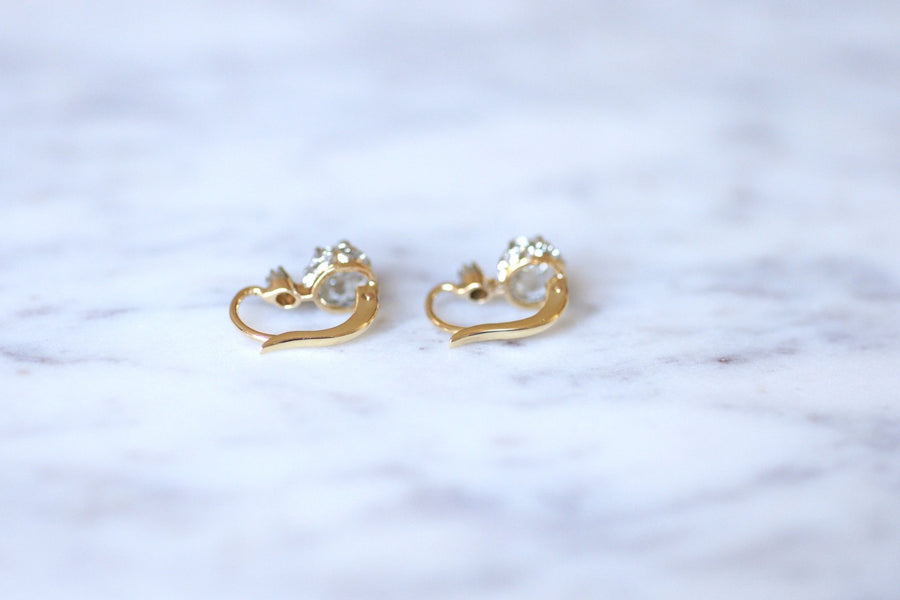 Antique gold, platinum and diamond earrings - Galerie Pénélope