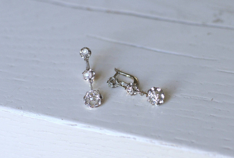 Art Deco diamond earrings - Penelope Gallery