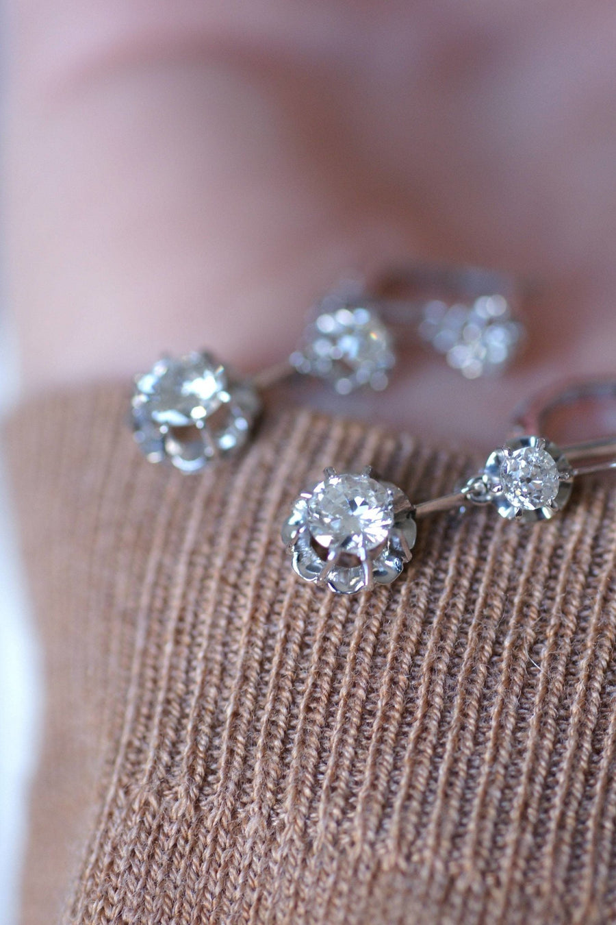 Art Deco diamond earrings - Penelope Gallery