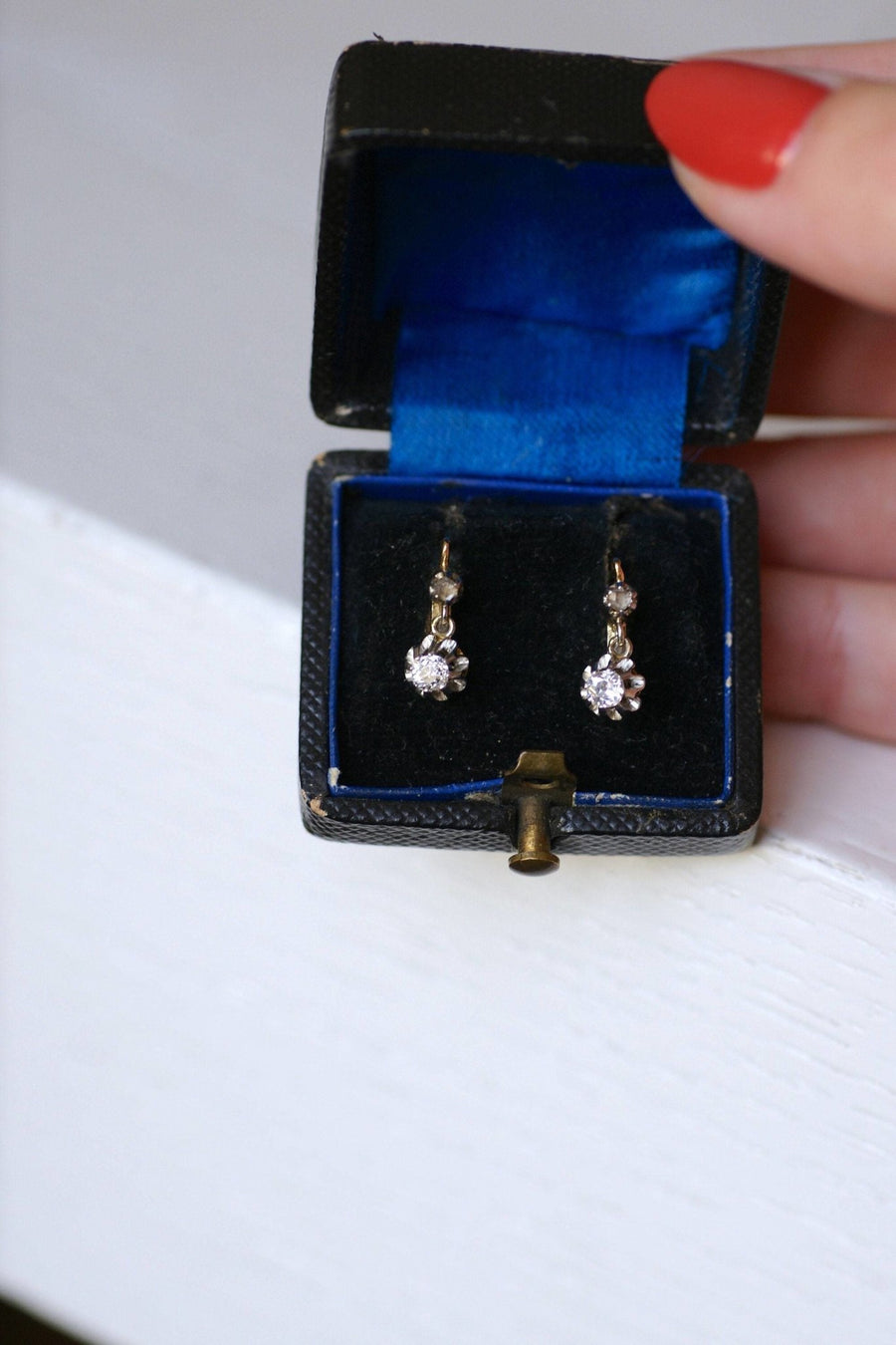 Diamond sleeper earrings - Penelope Gallery