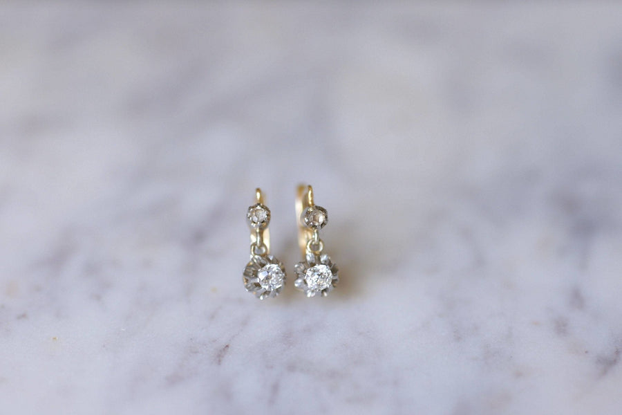 Diamond sleeper earrings - Penelope Gallery