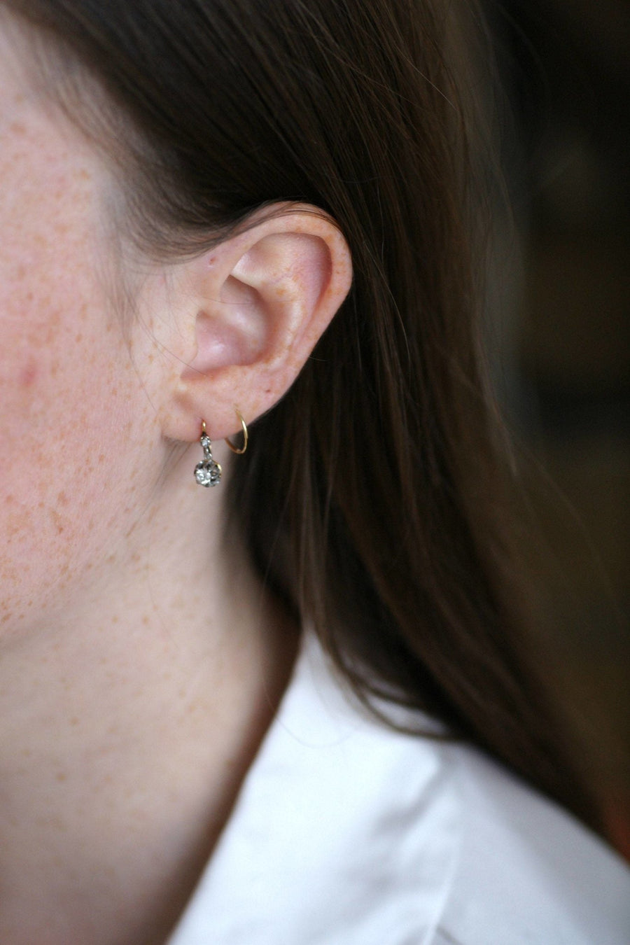 Diamond sleeper earrings - Penelope Gallery