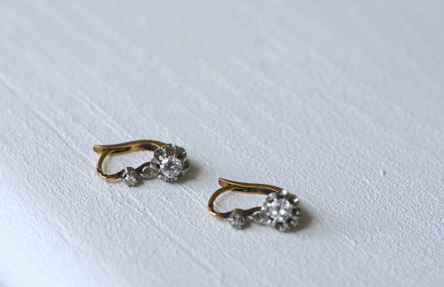 Diamond sleeper earrings - Penelope Gallery