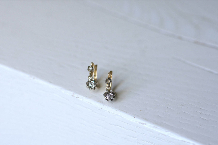 Diamond sleeper earrings - Penelope Gallery