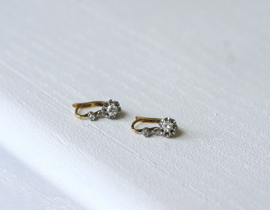 Diamond sleeper earrings - Penelope Gallery