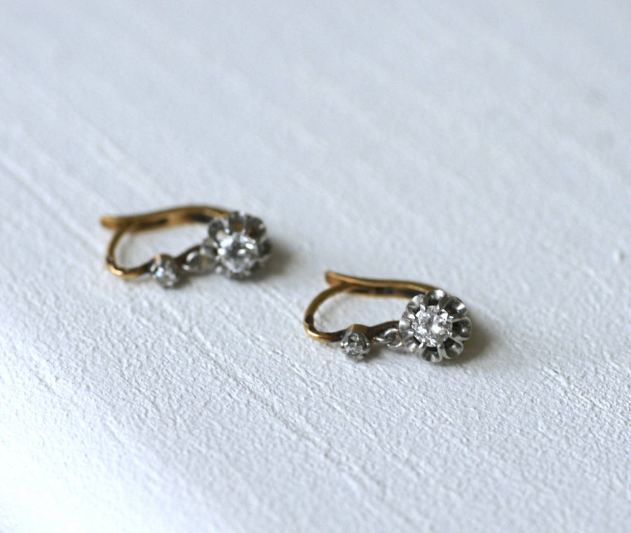 Diamond sleeper earrings - Penelope Gallery